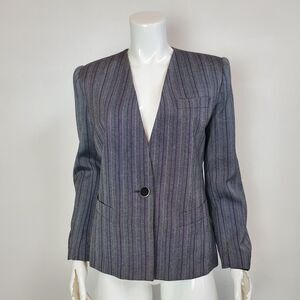 Vintage 80s Stirling Cooper Gray Striped Blazer